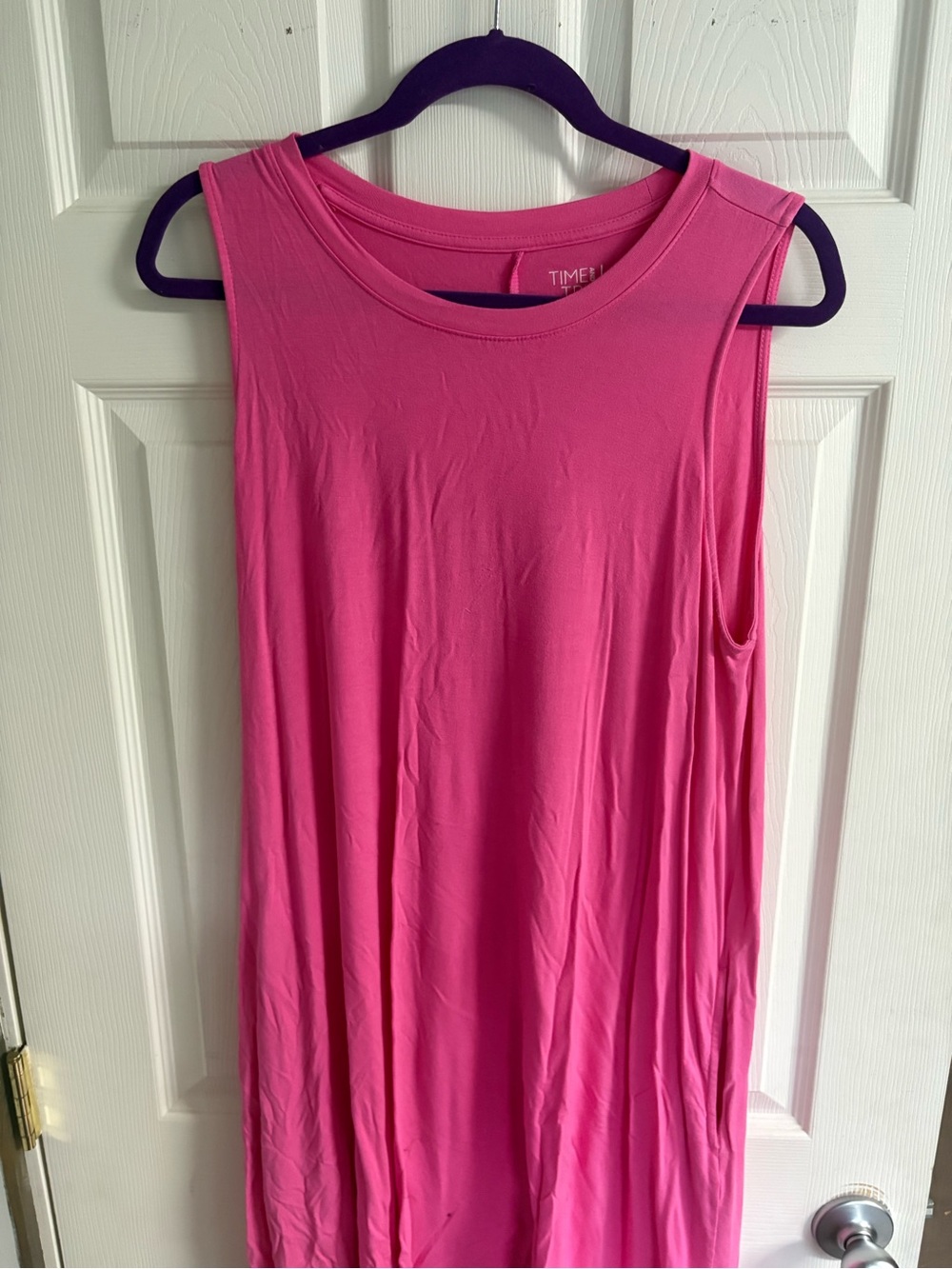 Time and Tru Pink Sleeveless Swing Tank Dress
